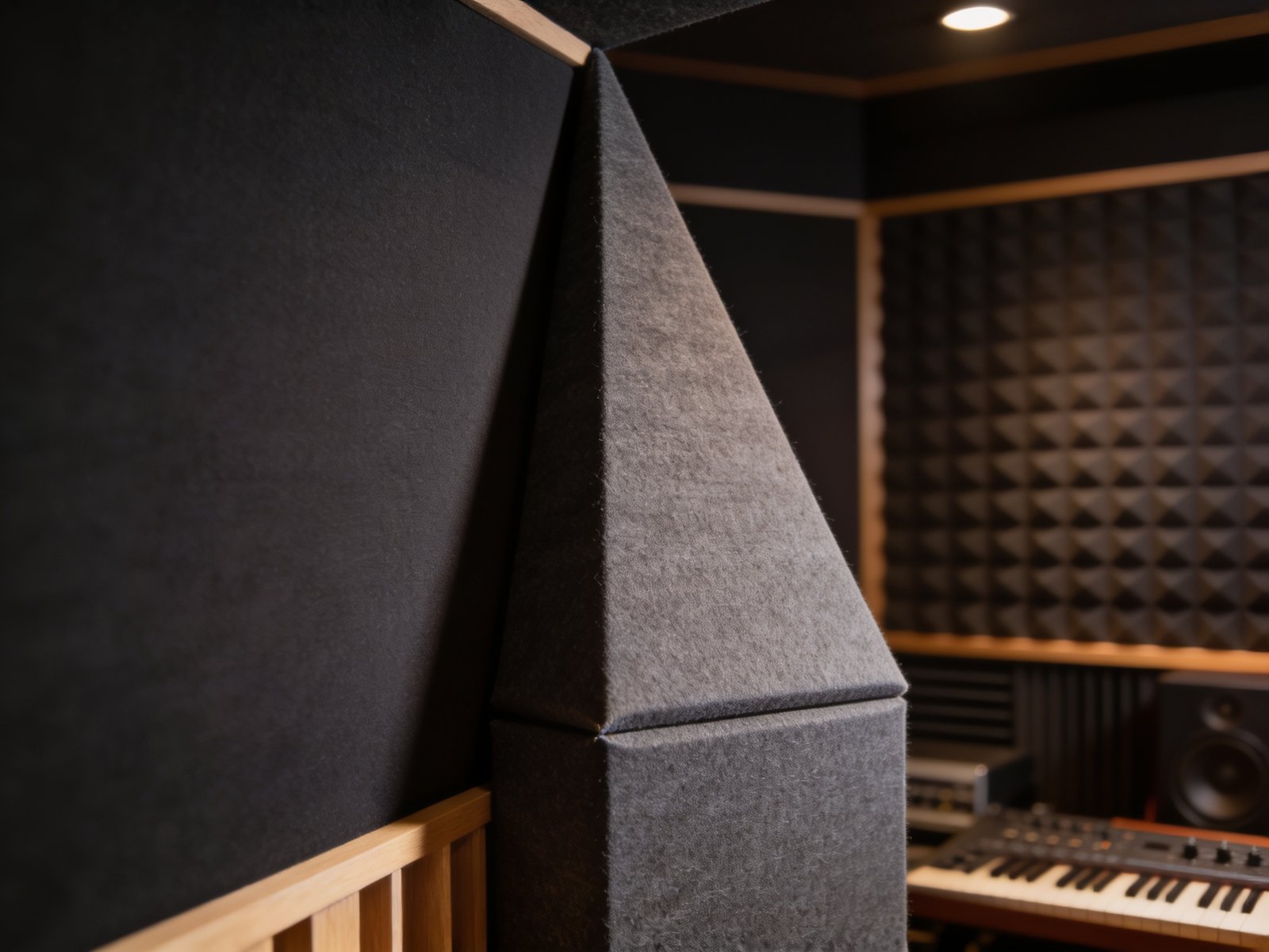 Corner bass trap in a studio