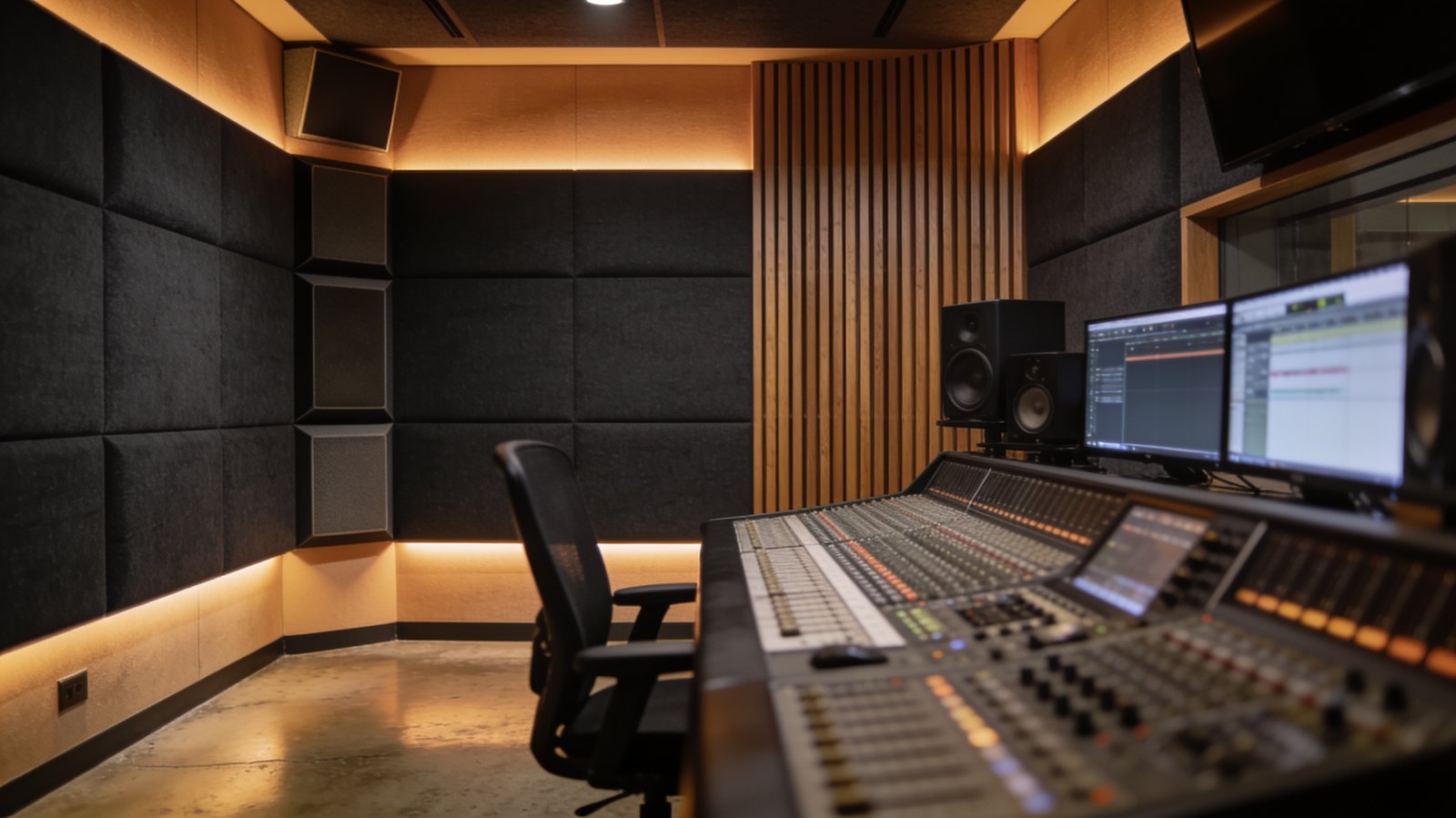 Treated broadcast control room