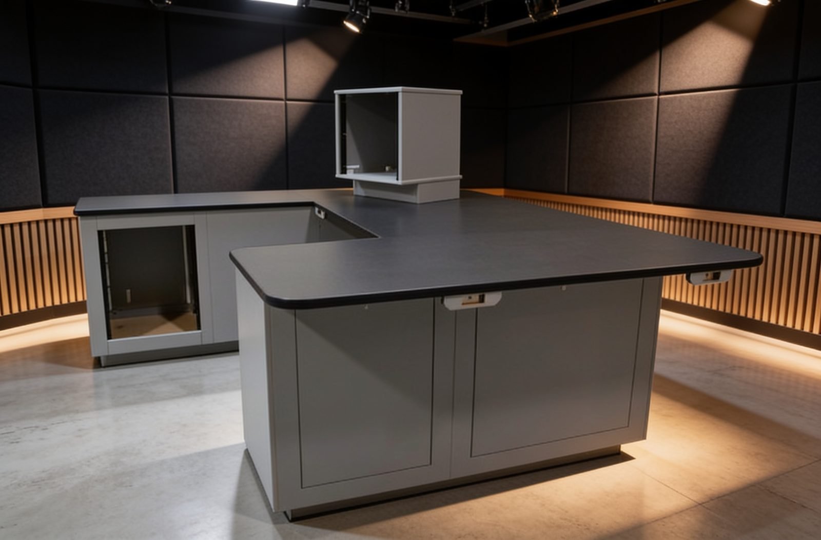 Radius XP console with cabinetry
